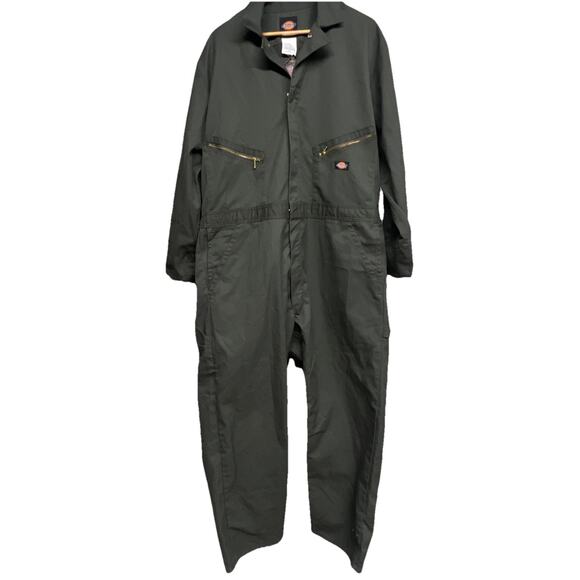 Dickies Olive Green Coveralls Long Sleeve Workwear Jumpsuit Overall - Picture 1 of 16
